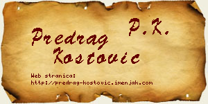 Predrag Kostović vizit kartica